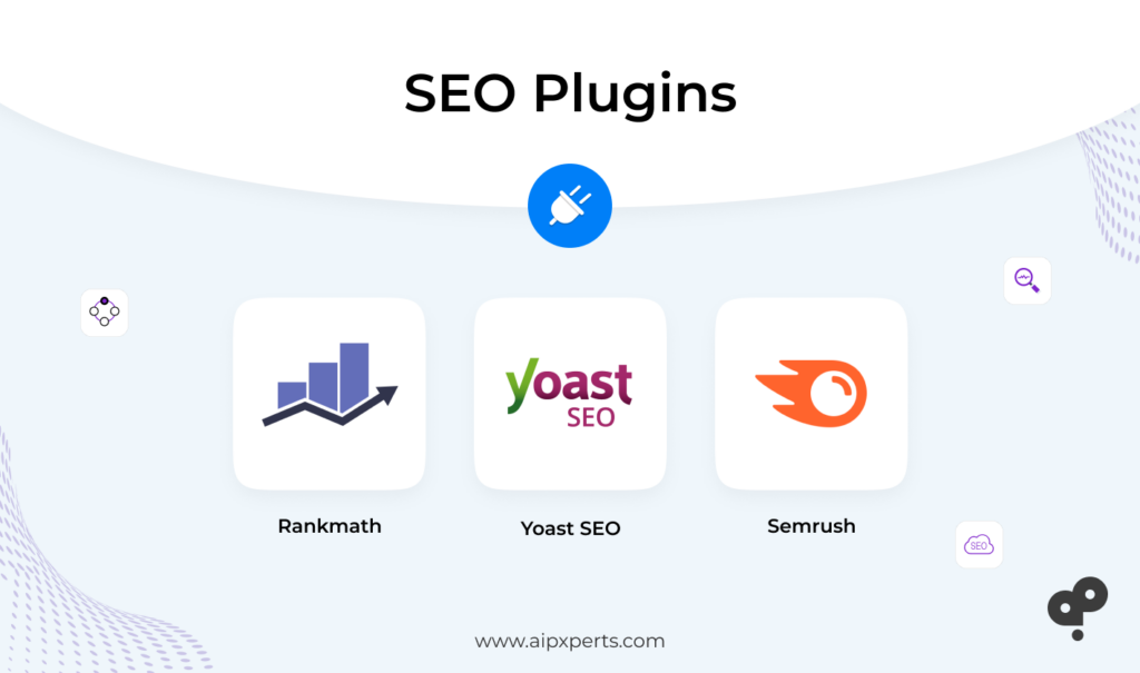 Image of examples of SEO plugins on WordPress. 