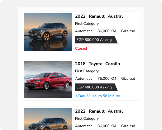 Modernizing Automotive Trade in Egypt by Fixing Access Issues and Discreet Auctions