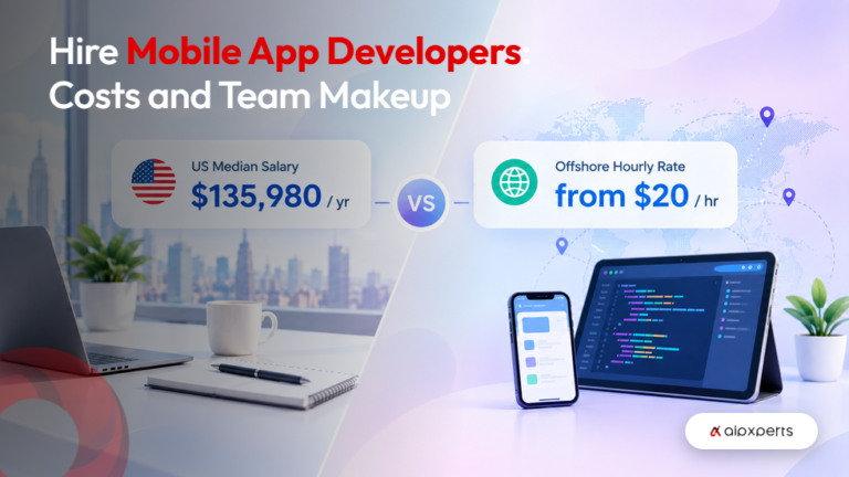 Comparison of US mobile app developer salary against offshore hourly rates in 2026