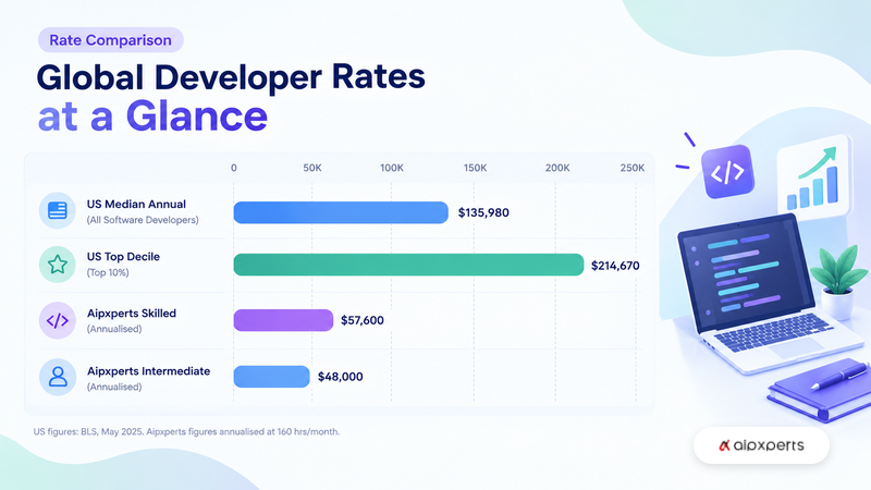 Timeline showing weeks to place mobile app developers and a full app team by role